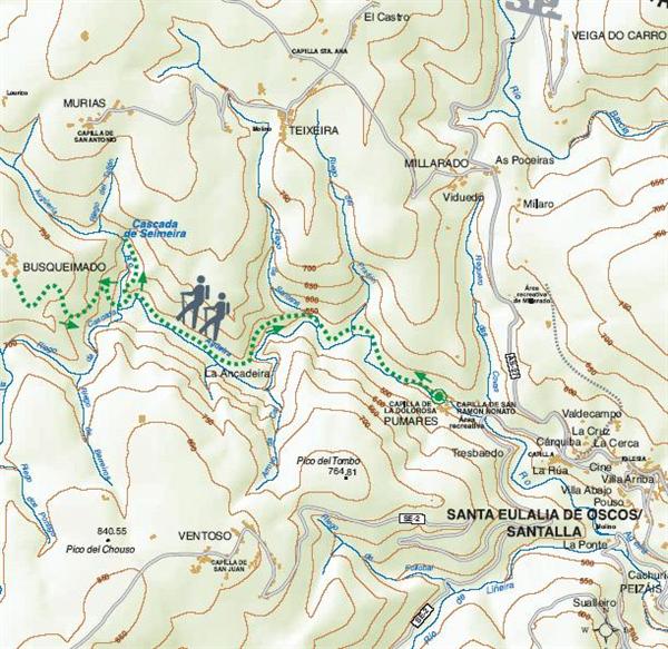 Mapa para la Ruta de A Seimeira