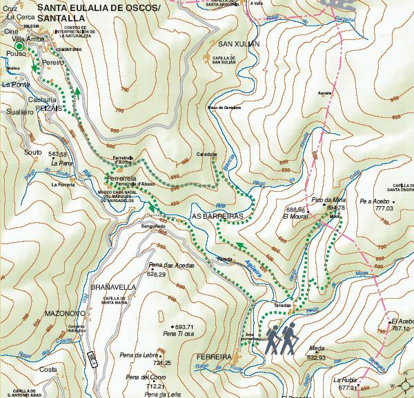Mapa de la Ruta A Mina de As Talladas