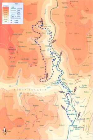 Mapa recorrido Ruta Os Cortios